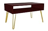 Couchtisch Wenge 90x60 cm Couchtisch für Wohnzimmer - Loft - Glamour - Moderner Couchtisch - Tisch auf Metallbeinen - Lofttisch - Metallbeine - Hairpin Legs - Hairpin Beine Gold