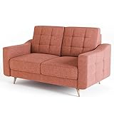 Siblo Sofa Toro 2 Kollektion - Modern Sofa mit Armlehnen - Elegante Couch - Wohnzimmer Möbel - Komfortables Polstersofa - Sofa 2-Sitzer - 152x93x85 cm - Rosa