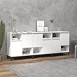 Youuihom Foyer-Schränke, Wohnzimmer Schrank, Konsolenschränke, Geeignet für Wohnzimmer, Schlafzimmer, Bäder, Flure, Sideboards 3 STK. Hochglanz-Weiß 60x35x70 cm Holzwerkstoff