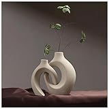 Vasen Schwarz Nordischer Stil,Keramik Vase Boho Style Einfache,Klare Textur Vase Weiss Matt für Schlafzimmer,Küche,Wohnzimmer,TafelaufsäTze