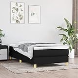 DCRAF Möbelset Boxspringbett Bettgestell schwarz 90x190cm 3FT Einzelbett Stoff