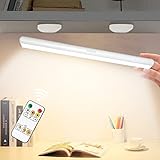QINER Unterbauleuchte KüChe Led 40 Cm Led Lichtleiste Mit Fernbedienung, 5w 2000mAh Wiederaufladbar Led Schrankbeleuchtung, 3 Farben Dimmbar KüChenunterbauleuchte FüR Schrank, Kleiderschran, Theke