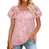 WLHBF Spitzen Tops Damen Bauchfrei 2023 Sommer-Frauen-neues quadratisches Kragen-Spitze-hohles kurzärmliges Chiffon-Hemd Schwarz 2