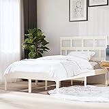 YuMeng Massivholzbett, Bettrahmen, Bett, Badezimmer Möbel, Holzbett, Modernes Bett, Weiß Kiefer 140x200 cm
