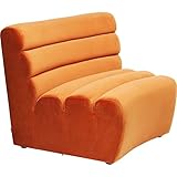 Kare 83664 Design Sofa Element Wave Orange, Sofaelement Modern Pop, Rundsofa, Bigsofa, XXL Chillsofa Samt, individuell erweiterbar (H/B/T) 82x109x84cm