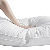 Weißes Gänsedaunenkissen, Fünf-Sterne-Hotel-Federkissen, einzelnes, gesundes Memory-Kissen, luxuriöse Kissen mit Bezug aus 100% Baumwolle, mittlere und weiche Festigkeit, Hotelqualität White,1200g