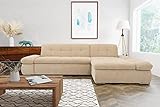 DOMO Collection Ecksofa Moric / Eckcouch mit Bett / Sofa mit Schlaffunktion in L-Form Couch mit Armlehnfunktion/ 300x172x80 cm / Schlafsofa in beige