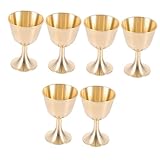 UPKOCH 6 Stück Messing Weinglas Hochzeit Weingläser Trinkgeschirr Gläser Set Whiskygläser Weinbecher Kupfer Opferbecher Glücksbecher Multifunktions-Heiliger Becher Wasseropferbecher