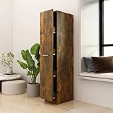 Keketa Apothekerschrank Ausziehschrank Mehrzweckschrank Schrank Aufbewahrungsschrank mit viel Stauraum Apothekerschrank Unterschrank Räuchereiche 30x42,5x150 cm Holzwerkstoff