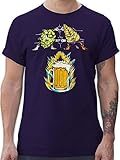 T-Shirt Herren - Nerd Geschenke - Bier Fusion - Hopfen & Malz - XXL - Lila - nerdige Shirt Mann Shirts Gamer Tshirt zocker Tshirts nerdgeschenk tihsirt Geek t männer Nerds zocken geekshirt - L190