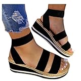 Sandalen Damen mit Absatz Weiß Reißverschluss Freizeit Atmungsaktiv Schuh Sandaletten Flip Flops Elegant Sommerschuhe