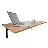 Mex-System Wandklapptisch Natural Eiche 90 x 50 cm – Solid Klapptisch Wand – Platzsparender Schreibtisch Klappbar - Multifunktionale Tischplatte - Wandtisch Klapbar für Büro und Küche