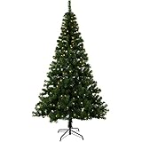 EGLO künstlicher Weihnachtsbaum 210 cm für innen und außen, naturgetreuer Tannenbaum mit LED-Beleuchtung warmweiß, Kunstbaum echt aussehend mit Ständer, IP44