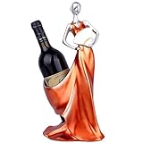 MAZAGE Stehendes Weinregal, Schönheit, Weinregal, Statue, Ornamente, Faltbarer Fächer, Mädchen, Weinflaschenhalter, Kunstharz, Skulptur, Rotweinständer, Zubehör, Heimbar, Dekoration, Geschenk Needed