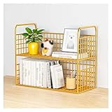 Bücherregal Schreibtisch-Organizer, Metallgitter-Design, kleines Bücherregal for Büro, Schreibtisch, Display-Regal, Schreibtisch-Ecken-Organizer und Aufbewahrung for Wohnheim, Heimdekoration, Make-up-