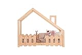 Meri-Kids Hausbett Kinder 70x160 cm 'DUDU' - Kinderbett mit Rausfallschutz - Kinderbett Haus aus Kiefernholz - Kinderzimmer Möbel - Langlebige und Schadensresistente Kinderbetten (1 STK)