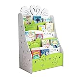 WHDNIOSS Bücherregale Kinderbücherregal Kindergarten Fördern Sie die Lesegewohnheiten von Kindern, Bilderbuchständer mit großer Kapazität (Color : Green, Size : 60cm)