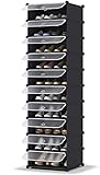 HOMIDEC Schuhregal, 10-stufiger Schuhschrank Kunststoff-Schuhregale Organizer für Schrank Flur Schlafzimmer Eingang