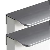 Aluminiumlegierung Unsichtbare Griffe Möbelgriffe Schrankgriffe Verdeckter Schubladengriff Fingerkantenzuggriff Kabinett Griffe Grau 2 Stück (Hole distance 160mm)