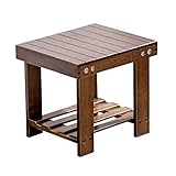CHEWYNP Kleine Bank Massivholzhocker Bambushocker Kinderwechselschuhe Hocker Quadratischer Hocker Fußhocker Haushalt Wäschehocker