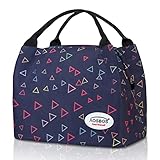 Kleine Kühltasche Für unterwegs Mini Lunchtasche Damen Lunch Bag Isoliertasche Meal Prep Tasche Fahrrad Frühstücktasche Faltbar Thermotasche 8,5L Dreiecke