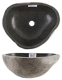 Naturstein Waschbecken grau oval 40 cm von WOHNFREUDEN - Unikat Auswahl rundum polierte Stein Waschschale Naturstein Handwaschbecken für das Badezimmer