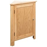 yorten Eckschrank Schrank Kommode Eckkommode Holzdekor Nachtschrank Beistellschrank Braun Massives Eichenholz 59 x 36 x 80 cm (B x T x H)