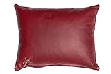 Centaur - Deko Lederkissen 50 x 40 cm für Sofa oder Schlafzimmer weinrot - Echt Leder Kissen Echtleder Sofakissen Lederoptik