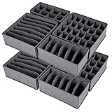 Yucch 8 Stück Schubladen Ordnungssystem,Faltbare Schubladen Organizer für Unterwäsche,Stoffbox,Schublade Organizer zum Aufbewahren von BHS,Socken,Schublade Divider (Grau)