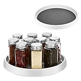 Miiepls Drehbar Gewürzregal Drehteller Organizer, Küche Gewürzregal Snurrad Drehplatte, Küchenregal Drehplatter für Gewürzgläser und Backzutaten (30+25cm)