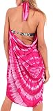 LA LEELA Damen Sommer Bikini Lang Pareo Strand Rock Sarong Wickelrock Bademode Strandkleid Badeanzügen Vertuschen für Frauen Rosa, Krawattenfarbe_85 Einheitsgröße