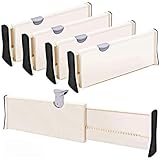 4er-Set einstellbare Schubladenteiler Organizer Separatoren - Dresser Organizer - für Schlafzimmer, Badezimmer, Schrank, Babyschublade, Schreibtisch, Babyschublade, Schreibtisch, Küchenspeicher