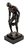 Kunst & Ambiente - Erotische Bronzefigur - Akt eines lüsternen Jünglings - signiert von M. Nick - Gay Skulptur - Männer Akt - Nackter Mann - Erotik