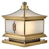 YXBHLCY IP55 Wasserdichte Außenpfostenleuchten, Außenleuchten, Säulenlampe mit Regenglas für Garage, Pavillon, Innenhof