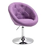 SVITA Havanna Sessel Lounge Clubsessel Drehsessel Stoff Cocktailsessel Retro Barhocker violett/lila