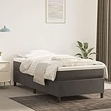 DCRAF Möbelset Boxspringbett Bettgestell Dunkelgrau 90x190cm 3FT Einzelbett Samt
