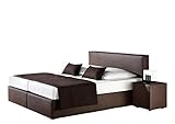 Maintal Boxspringbett Carva, 140 x 200 cm, Kunstleder, Bonellfederkern Matratze h2, braun