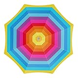 Lively Moments Sonnenschirm/Strandschirm/Gartenschirm in Regenbogenfarben ca. 180 cm UV Schutz (Polyester)