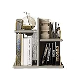 Bücherregal Desktop Verstellbares Bücherregal Multi-Layer-Bücherregale Mit Großem Fassungsvermögen Für Office-Dateien, Desktop-Organizer Bücherschrank Schlafzimmer Büro ( Color : Grey , Size : 18*8.6*