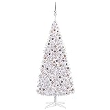 Künstlicher Weihnachtsbaum mit LED und Kugeln, LED Set, 400 cm, weiß