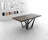 DELIFE Esszimmertisch Edge Akazie Platin 180x90 XL Spider Flachstahl Schwarz Live-Edge Gestell: Spider Flach Metall