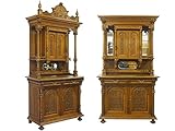 Gründerzeit Buffet um 1880 | Antiker Buffetschrank aus Eiche massiv | Hoher Aufsatzschrank B: 130 cm (11037)