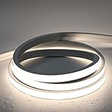 MISWAN LED Streifen 2M, Neon Led Strip 230V Flexibel IP65 Wasserdicht DIY Lichtband Indirekte Beleuchtung Led Band für Innen Aussenbereich Wohnzimmer,Schlafzimmer Wand Deko, mit Netzteil (Weiß)