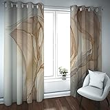 HengYun ART Braune Verdunkelungsvorhänge Gold Aquarell Marmor Textur Fenstervorhänge &; Vorhänge Öse Top Sichtschutzvorhang für Schlafzimmer Wohnzimmer 2xH160 x B132 cm