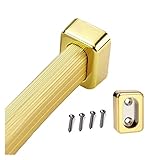 RAUGAJ Abnehmbare Kleiderhängestange Riegel Wandhalterung, Kleine Duschvorhangstange Mit Endstützen, Schlafzimmer/Waschküche/Garderobe Kleidungsbar, 50-160 cm Lang/Gold/110Cm/43.3In