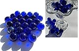 FAIRY TAIL & GLITZER FEE 25 Große Glaskugeln Durchsichtig Blau 27mm 500g Murmeln Murmel Dekokugeln Glas Kugel