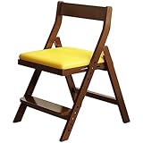 Klappstuhl Klappstuhl Balkon Schlafzimmer Einfacher Computerstuhl, Esszimmerstuhl Im Nordischen Stil, Tragbarer Gepolsterter Klappstuhl, Für Das Studium (Color : B+Yellow, S : 47 * 55 * 78cm)