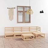 UYSELA Home Sets mit 6 tlg. Gartenlounge Set Massivholz Kiefer