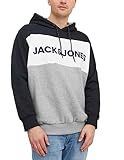 JACK&JONES PLUS Herren JJELOGO Blocking Sweat Hood PS Kapuzenpullover, Navy Blazer, 5XL