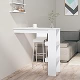 DCRAF Möbelset Wandtisch Bartisch Weiß 102x45x103,5 cm Engineered Holz